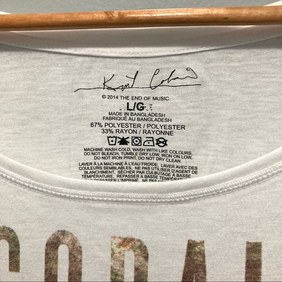 Kurt Cobain White Drop-Shoulder Long Sleeve Graphic Tee - Picture 5 of 6